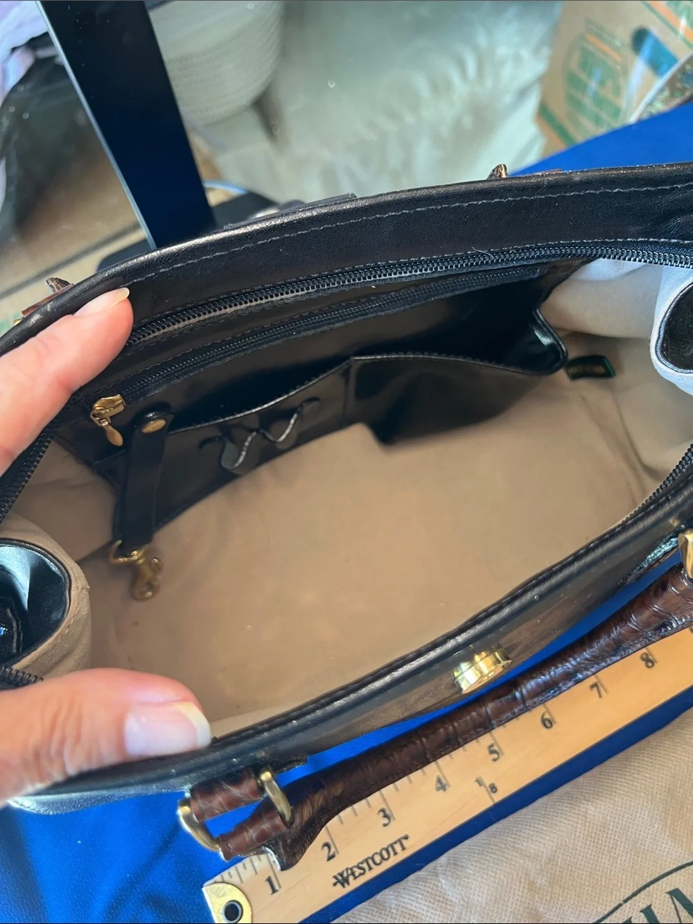 Brahmin structured satchel